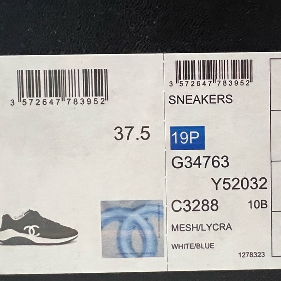 CHANEL
Blue Mesh/Lycra 19P CC Logo Sneakers - Picture 3 of 4